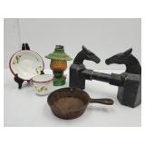 Aluminum Horse Heads, Cast Iron Sm Skillet , Oil