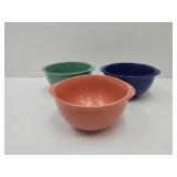 3 Vintage Pottery Bowls See Size VGC