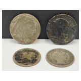 1910 Silver Barber Dime, Mecury  Date? & Nickels