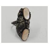 Sterling Silver & Mother of Pearl Ring Size 6