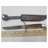 Western Knife with Leather Sheath See Size