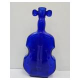 Cobalt Blue Violin Glass Bottle 8'