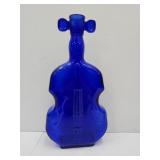 Cobalt Blue Violin Glass Bottle 8'