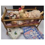 Vintage Baby Dolls & Baby Doll Cradle+