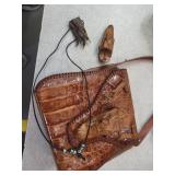 Alligator Leather Purse See Condition Key Chain++