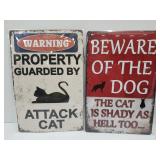 New Cat & Dog Metal Warning Signs 8' x 12'
