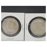 2   1964 D Kennedy Silver Half Dollar Coins