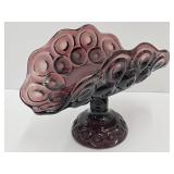 L.E. Smith Amethyst  Moon & Stars Fruit Bowl 9'w