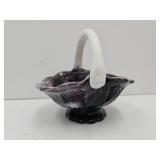 Imperial  Slag Glass Basket  5.5' wide