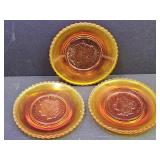 3 St Clair Glass Amberina 3 .5' wide  Glows