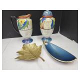 Japan Shaker w Matching & Creamer, Israrel Enamal