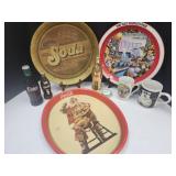 Coca Cola, Bottle w Car, Trays & More