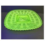 7 3/4' Wide Uranium Glass Plate