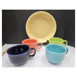 Vintage Fiestaware  H. Laughlin Poppy Cups&Bowl
