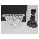 2- Amethyst  Moon & Stars Candle Holder & Clear