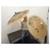 2 Nice Full Size Oriental Parasol Umbrellas