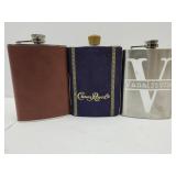 3 Flasks Crown Royal & Others