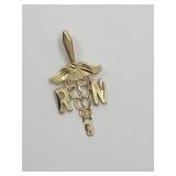 14k Gold RN Pendant