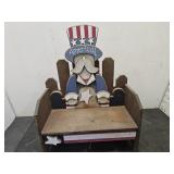Uncle Sam Wooden Bench 25 x 34' h