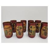 1970 Jim Beam Manet Bourbon 8 Glasses