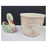 6.5' Haeger Dr. Stork Pottery Planter & Swan