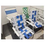 4 Folding Lawn Chairs,  Webbing Wore