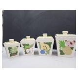 Vintage Ceramic NICE Cansiter Set See Chip Has Nic