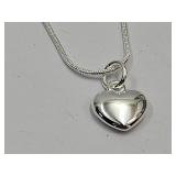 925 Silver Heart Pendant 18' W Chain