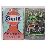 New Rat Fink & Gulf Metal Signs 8' x 12'