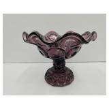 6 1/2' wide  Amethyst Compote Moon & Stars