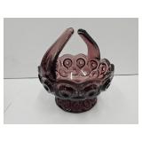 Amethyst 4 3/4' w Moon 7 Stars Glass Basket
