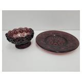 Amethyst Moon & Stars 8.5'w Plate & 4 3/4' w Dish