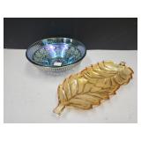 Carnival Glass & Peach Luster