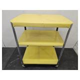 Vintage Yellow Metal Kitchen Cart