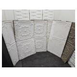 6 Antique Punched  Tin Ceiling Tiles 24 x 48' 1