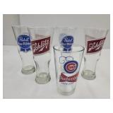 Advertising Beer Glasses Bud, Schlitz+