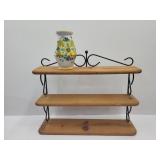 3 Tier Wall Shelf 21' & Italy Vase