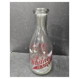 Vintage WWII Muncie IN. Milk Bottle Whitneys Dairy