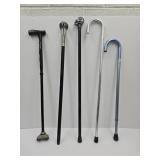 Lot of Canes / Walking Sticks Snakehead & Skull +