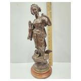 Metal Shepherdess Statue See Pics Please 14.5'h