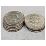 9- 1960 Franklin Silver Half Dollars