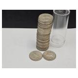 Tube of 1964 D Washington Silver Quarters