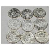 9- 1 Troy Oz. Silver Round