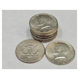 10- 1964 Kennedy Half Dollar Silver Coins