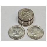 10- 1964 Kennedy Half Dollar Silver Coins
