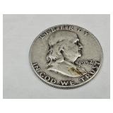 1952 S Franklin Silver Half Dollar