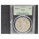 Graded MS 63 1885 O Morgan Silver Dollar