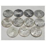 11- 1 Oz. Silver Rounds