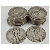 20- 1945 Walking Liberty Silver Half Dollars