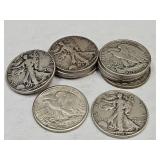 11- 1947 Walking Liberty Silver Half Dollars